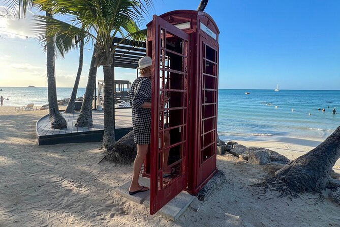 Famous Red Phone Booth Beach (Dickenson Bay) and Fort Bay Beach - What the day feels like from pickup to return